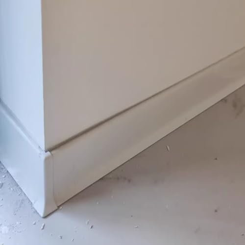 Plinthe Plinthe blanche, Moulures de plinthes flexibles, Plaque de plinthe en aluminium pour bureau/salon/cuisine, Installation perforée(H 1.6inch/4cm,L 29.5ft/9m)