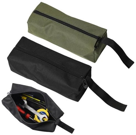 2 Stück Kleine Tragbare Werkzeugtasche Wasserdicht Reißverschluss Aufbewahrungstasche Mehrzweck Verschleißfest Segeltuch Tool Bag