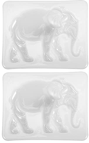 Molde de Silicona para Bricolaje Elefante Espejo, 2 Piezas Color Claro