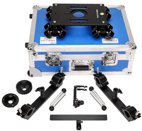 PROAIM Polaris Portable Video Camera Dolly with Universal Track Ends. Compatible Track Rail Diameter - 1.5 - 1.98. Includes 75 & 100mm Bowl Adapters. Payload up to 200kg/440lb (DL-PLRS-01)