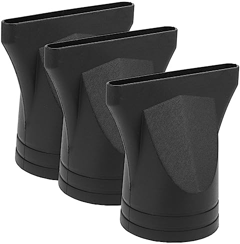 VALICLUD Beccuccio Phon in Plastico Nero 3 Pezzi, Resistente a Deformazioni ad Alta Temperatura, per Styling e Saloni di Parrucchieri