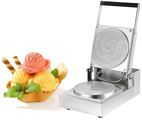 MObyat Kommerzieller Eiswaffelhersteller, Intelligente Waffelwaffelmaschine Mit Digitalanzeige, 1 Mm Tiefentextur/Backformdurchmesser: 210 Mm/Temperaturbereich: 0 °C–250 °C/Zeitbereich: 0–10 Minuten
