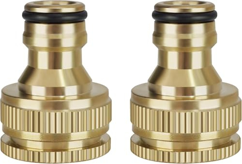 2Pcs Brass Hose Fitting Set,Home 1/2 End Quick Connectors,3/4 Female Thread Tap Connector,Solid Brass Garden Faucet Connectors for Repairing and Connecting Garden Hose Pipes