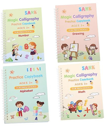 Housoutil Schreibübungen für Junge Mädchen Kalligrafie-übungsbuch Englisch-schreibheft Handlettering-übungsmaterial mit Stiften Langlebiges Training