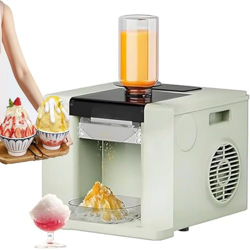 Machine à Glace PiléE CoréEnne Bingsu, Machine à Glace éLectrique En Flocons De Neige Avec Nettoyage Automatique, Machine à CôNes De Neige Pour Desserts, FêTes Et Usage Commercial,Green