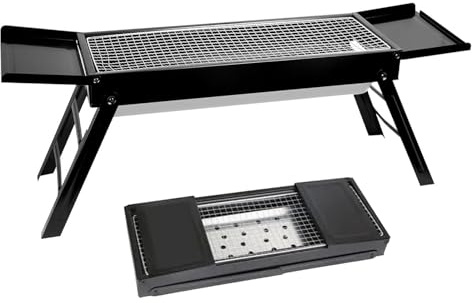 Griglia a carbone pieghevole | Barbecue a carbone da campeggio | Attrezzatura portatile per cucinare all'aperto per picnic, tailgating giardino, escursionismo, spiaggia, zaino in spalla e campeggio