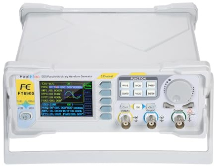 Ejoyous Generador de Señal DDS de 60MHz Generador de Forma de Onda Arbitraria Generador de Funciones con 2.4 Pulgadas (EU enchufe para el año fiscal 201900-60m)