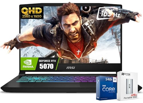MSI Katana HX Gaming Laptop, 15.6” 165Hz QHD+ IPS Display, 24-core i9-14900HX (UP to 5.8 GHz, GeForce RTX 5070, AI&VR Ready, Copilot+ PC, RGB Backlit Keyboard, Win11, Black(64GB DDR5 RAM | 4TB SSD)
