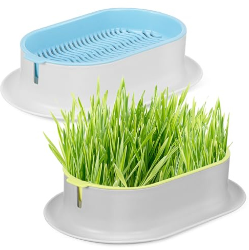 TOYANDONA 2stücke Katzengras Pflanzschale Mit Separater Wasserschale Mehrschichtiges Design Für Einfache Pflege Robuster Katzengras-pflanzgefäß Für Haustier