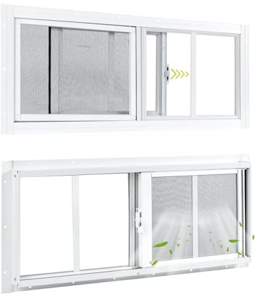 COLORPAPA 10x18 2 Pack Shed Sliding Windows, White