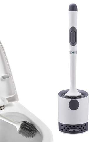 WC-Besen | Badreiniger mit langem Griff und Halterung | Ergonomisches und Robustes Design zur Reinigung von Stein, Fliesen, Mörtel, Badewanne und Waschbecken