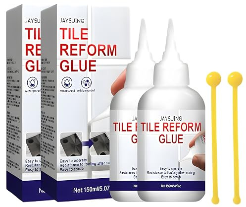 NEFHE Waterproof Tile Gap Filler, White Grout Repair Paste Kit (2pcs*280g) for Bathroom Sink Floor, Mildew-Proof & Anti-Fouling Ceramic Tile Sealer with Tools, DIY Home Improvement Kit (Tile Grout)