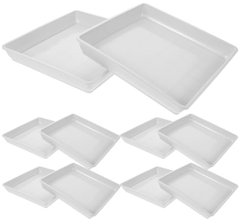 IWOWHERO Lot de 10 Soucoupes Carrées pour Pots de Fleurs 225 CM en Plastique Étanche Bacs de Récupération d'eau pour Pots d'Intérieur et d'Extérieur Supports Robustes pour Balcon et