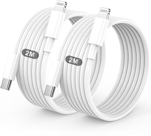 BSTOEM Cable iPhone USB C, Cable USB C vers Lightning 2M+2M MFi Certifié | Câble iPhone USBC Chargeur Rapide Fil pour Apple iPhone 14 13 12 11/Pro Max/Pro/Plus/XS/XR/X/8/7/SE, pour iPad- Blanc