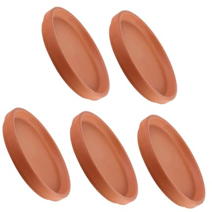 SHINEOFI 5 Sottovasi in Ceramica per Vasi di Fiori in Terracotta, Piatti per Vaso da Fiori Impermeabili, Vassoi Drenaggio per Piante da Interno ed Esterno, Protezione Mobili e Pavimenti