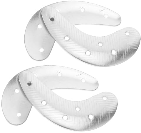 NOLITOY 4 Pièces Plaques de Talon, Coussinets de Réparation pour Talons de Chaussures, Fer Argenté, Antidérapants et Résistants à L'usure, de Croissant, Vis et Tournevis, pour Chaussures