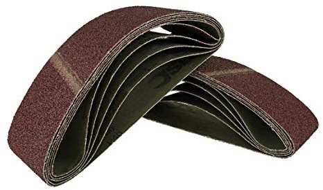 40 Stück Gewebe-Schleifbänder gemischt 75 x 533, für Bandschleifer - 5 Körnungen jeweils 8 x K40/60/80/120/180 / Schleifpapier/Schleif-Mix/Schleifbänder