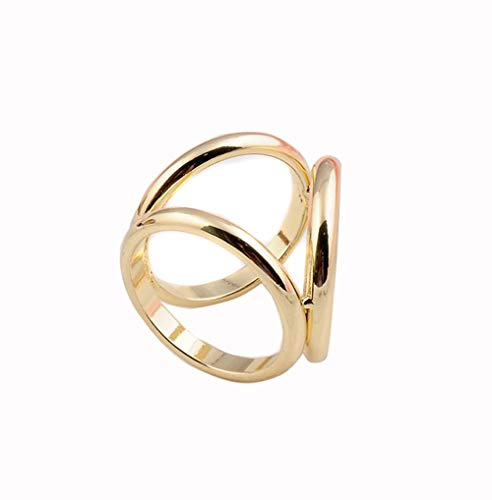 1 bufanda de moda para mujer y niña, con hebilla de anillo, moderno, simple, triple diapositiva, joyería de seda, cierre de sarf para ropa, anillo para envolver joyas, abalorios (gloden)