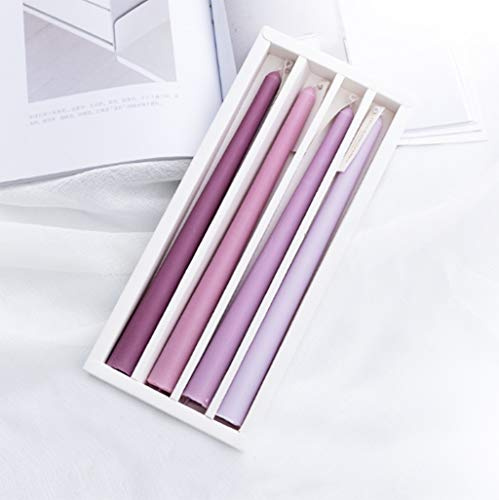 Kerzenkerzen, Abendessen, Duftkerze, Farbe, Geschenk, über 7 Stunden, 4 Stück (Violett – Lavendel)