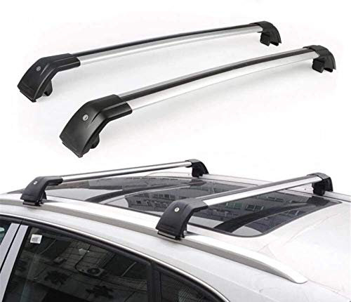 RONGJJ Fit Für Mitsubishi 2013-2018 Aluminium-Verriegelungsstangen Verstellbare Diebstahlschutz-Dachstangen Gepäckgepäckträger Dachgepäckträger Korrosionsschutz, Stark, Langlebig - Silber