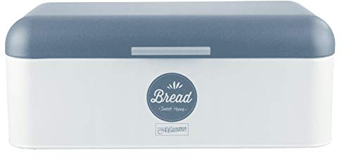 Maestro MR-1772 Portapane Retro per la Conservazione del Pane, Contenitore per Pane e Pasticceria Viennese, Design Vintage, Bianco - Grigio
