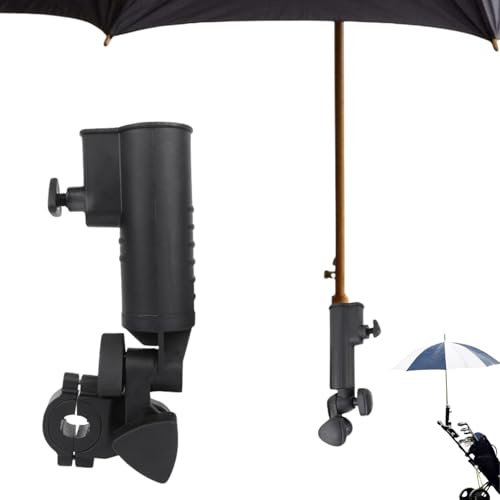 Cocoarm Golf-Regenschirmhalter, Schwarz, Universeller Golf-Schiebewagen-Regenschirm-Ständer, Verlängerung, Golf-Trolley-Schirmständer für Golf-Schiebewagen-Griffe, Wagen, Rollstuhl, Fahrrad