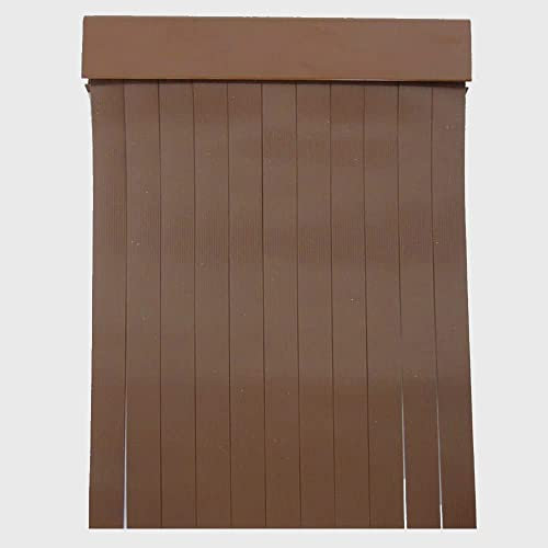 Cortinas Exterior Puerta de Tiras | Material Plástico PVC y Barra Aluminio | Ideal para Terraza y Porche | Anti moscas (ANCHO 90cm X 230cm ALTO, MARRÓN OSCURO)