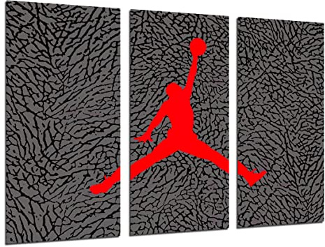 DKORARTE Modernes Wandbild, Michael Jordan, Jumpman Logo, historischer Sprung, Basketball, 97 x 62 cm, Ref. 27370