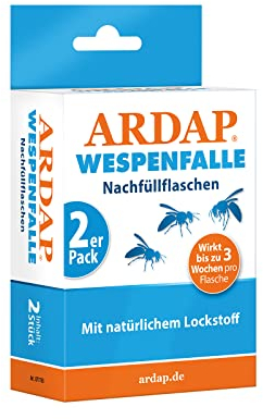 ARDAP Wespenfalle für draußen Nachfüller - Biologische Wespen Abwehr - Wespenfalle zum Aufhängen - Anti Wespen Lockstoff mit Langzeitwirkung – Mittel gegen Wespen, Wespenabwehr draußen (PT19)
