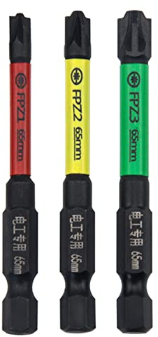 3 puntas de destornillador magnético de 65 mm para electricista FPZ1-3