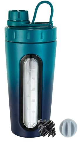 TOOFEEL Stainless Steel Shaker - 28 oz Metal Protein Shaker Cup with Whisk Ball, Not Cold/Hot, Window, Gym Workout Leakproof
