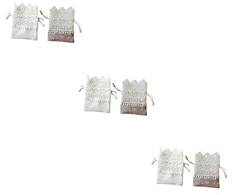 SOLUSTRE 30stücke Drawstring Beutel Luxusspitze Für Schmuckaufbewahrung Weiße Und Beige Für Hochzeiten Und Süßigkeiten Vielseitige Stofftaschen Für