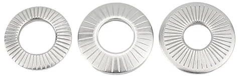 HQTek 2/50 M3 M4 M5 M6 M8 M10 M12 M16 A2 304 Edelstahl-Tellerfeder, gezahnte Sicherungsscheibe, konische gerändelte elastische Dichtung NFE25-511 (Size : 10pcs M10)