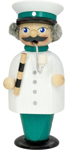 Seiffener Volkskunst Räuchermann Polizist, 14 cm hoch, original Erzgebirge von Seiffener Volkskunst