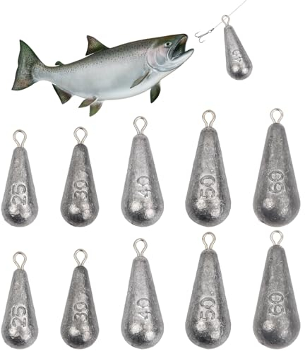 Cozlly Angeln Sinker 14 Stück, Dropshot Blei, Angelni Drop, Herausnehmbare Blei Gewicht Angelni, 5 Größen Bleischrot（25g/30g/40g/50g/60g）für Das Angelni im Freien und Das Angelni am Meer