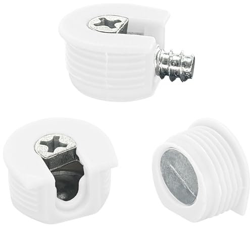 30 PCS Furniture Connectors Eccentric Cam Lock,Funiture Connection Fixing Screws (White)