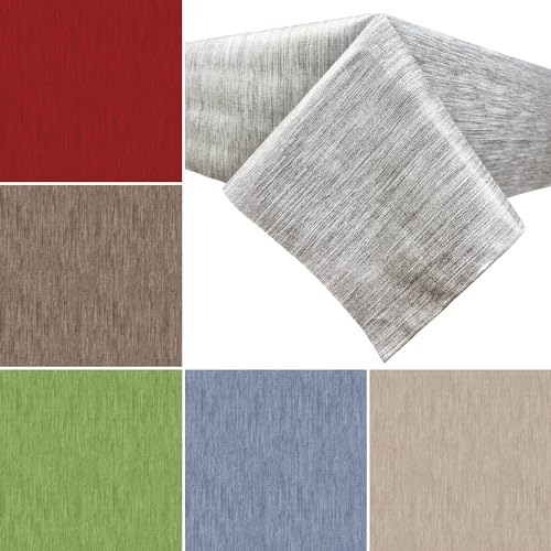 Artwelt Wachstuch Tischdecke Unifarben Gemustert Abwaschbar Wachstuchtischdecke Knitterfrei Tischtuch Folio Ideal für Küche Esszimmer Garten Outdoor Partys Besondere Anlässe (220X140cm, Grau)