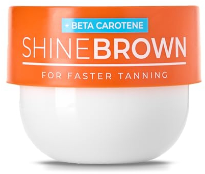 BYROKKO Shine Brown Beta Carotene Bräunungsbeschleuniger Sonnencreme (210 ml), Carroten Bräunungsgel wirksam in Sonnenbänken & im Freien, Natürliche Bräunungsverstärker Sonnenbankcreme