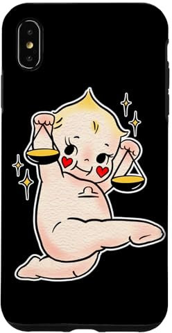 Hülle für iPhone XS Max Kewpie Baby Waage Sternzeichen Waage der Gerechtigkeit Tattoo Flash