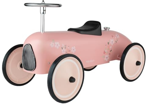 Little Dutch Retro Rutschfahrzeug Auto mit Lenkrad - rosa