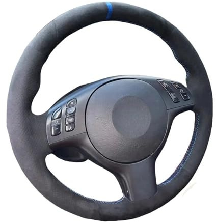 YESKIT Wildleder-Lenkradhülle Für B&MW M Sport 3er E46 Coupé 2000-2006 M3 E46 M5 E39 2000-2003(Style2)