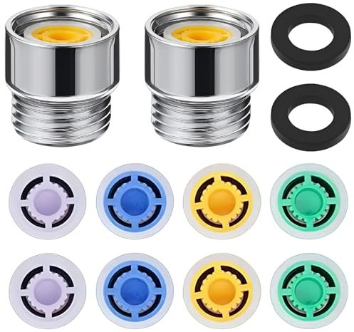 2 Set Shower Flow Restrictor, Shower Flow Reducer Limiter Set Shower Restrictors with G1/2 Water Saving Adapter Water Saver Tap Filter Universal Faucet Aerator Replacement Parts