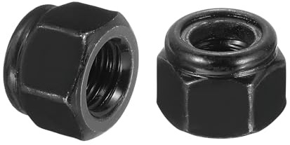 sourcing map 25Pcs 3/8-16 Nylon Insert Hex Lock Nut, 304 Stainless Steel Self-Locking Nylon Insert Stop Nut for Industrial Construction Fasteners, Black&White