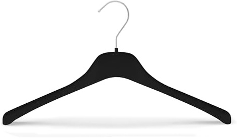 Kiroplast Hemdenbügel Hemdenbügel Hemdenbügel Kleiderbügel Kunststoff Platzsparend Rutschfest Schmale Schultern (Schwarz, 39 cm/10 Stück)