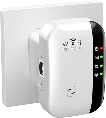 Ubcwin WiFi Extender, WiFi Booster, WiFi Repeater, Covers Up to 3000 Sq.ft and 45 Devices, Internet Booster - with Ethernet Port, Quick Setup, Home Wireless Signal Booster, UK plug - 2025 Newest.