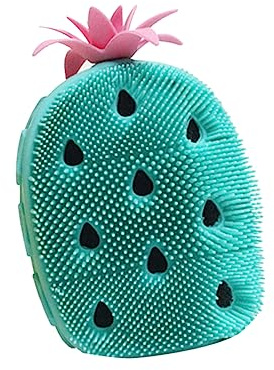 Spazzola da Doccia in Silicone a Forma di Ananas Verde