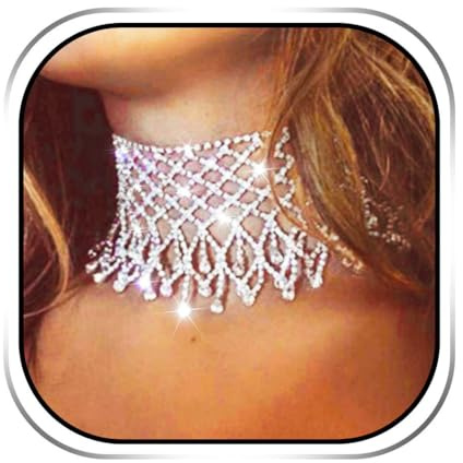 Ushiny Sparkly Strass Herz Pedant Halskette Schmuck Silber Glänzende Kristall Choker Halsketten Prom Hals Zubehör für Frauen