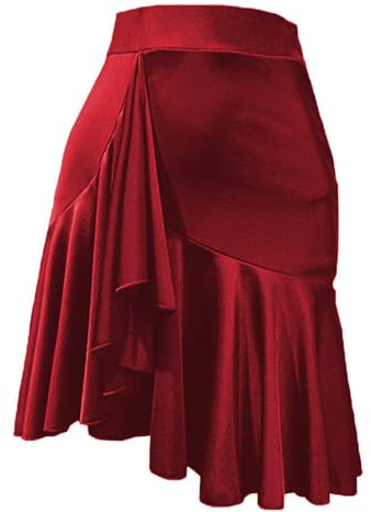 ZYMOZYM Schwarzer Basic Minirock Mit Shorts Mädchen Rüschenkante Stretch Kurz Faltenrock Tanzrock Damen(Burgund Rot)