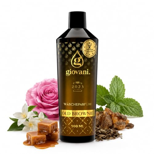 Giovani Wäscheparfüm OLD BROWNIE 500 ml | Süßes Wäscheduft inspiriert von Black Opium mit Noten Karamell, Ambra, Rose & Patchouli Langanhaltender Duft | (100 Waschungen)