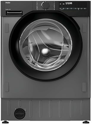 Haier Series 6 Integrated Washing Machine, 9kg Capacity, 1600 RPM, A-30% Rated, Inverter Motor, Wi-Fi & hOn App, Instant Mix Technology, Graphite and Black, 60x53x82 cm - BHA6S69M6DB9RJ80